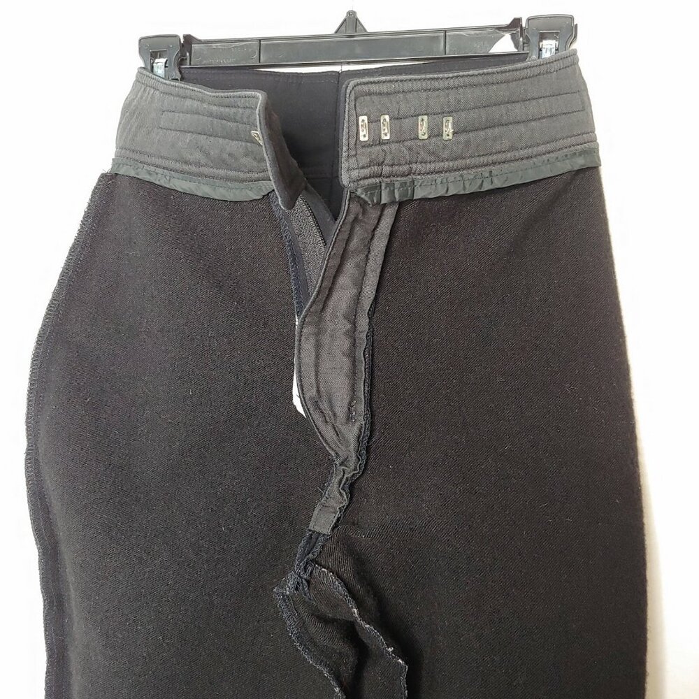 Vintage Schoeller Skifans Ski Snow Pants Woman 6 Stirrup Black Wool Blend Winter - Picture 6 of 12